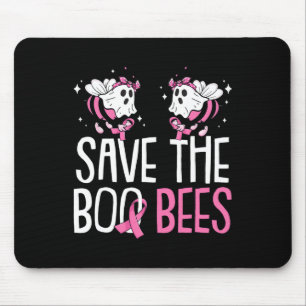 Save The Breast Cancer Awareness Boo Bees Hallowee Mouse Mat