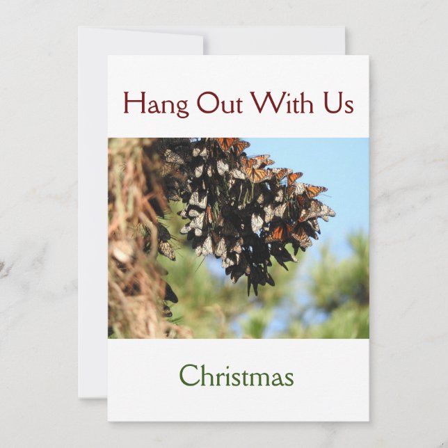 Save the Butterflies Christmas Invitation Card (Front)