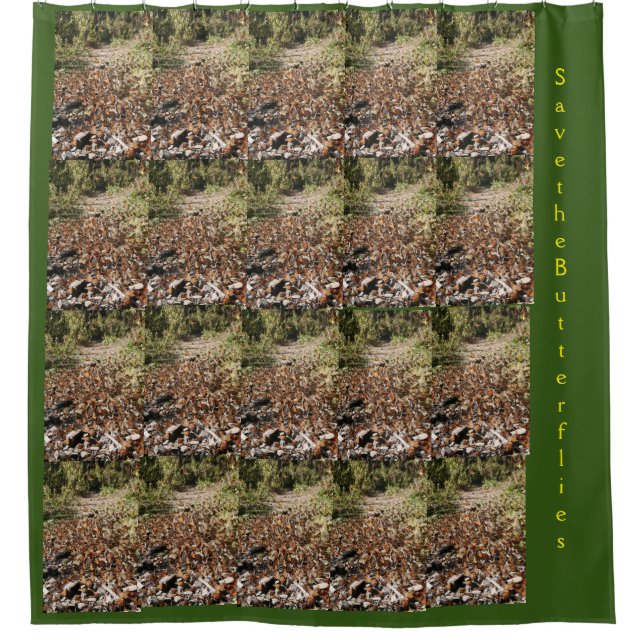 Save the Butterflies Shower Curtain (Front)