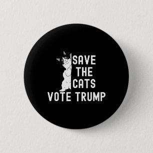 Save The Cats Vote Trump Funny Political Cat Humou 6 Cm Round Badge