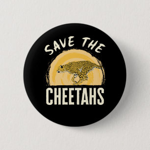 Save the Cheetahs Endangered Animal 6 Cm Round Badge
