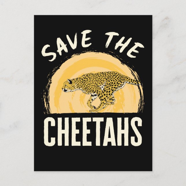 Save the Cheetahs Endangered Animal Postcard (Front)