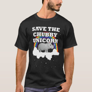 Save The Chubby Cute Unicorn Rainbow Rhino  Idea T-Shirt