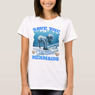 Save The Chubby Mermaids Manatees T-Shirt