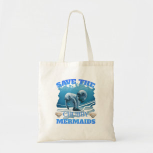 Save The Chubby Mermaids Manatees Tote Bag