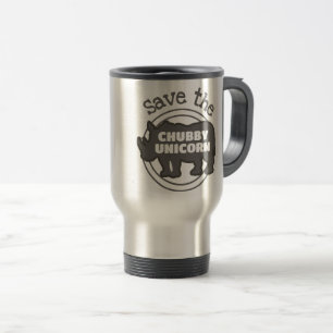 Save The Chubby Unicorn Gift Rhino Lover Gift Travel Mug
