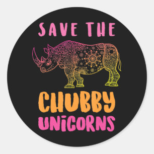 Save The Chubby Unicorns Animal Rights Classic Round Sticker