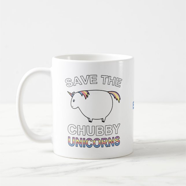 Save The Chubby Unicorns Coffee Mug (Left)