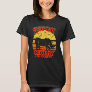 Save The Chubby Unicorns Retro I Vintage I Rhino 2 T-Shirt