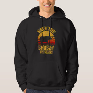 Save The Chubby Unicorns Retro I Vintage I Rhino Hoodie