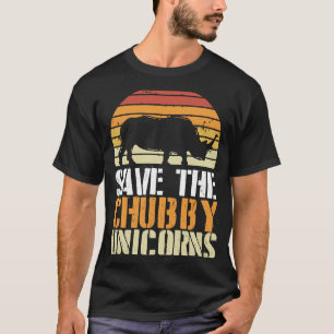 Save The Chubby Unicorns Retro I Vintage I Rhino T-Shirt