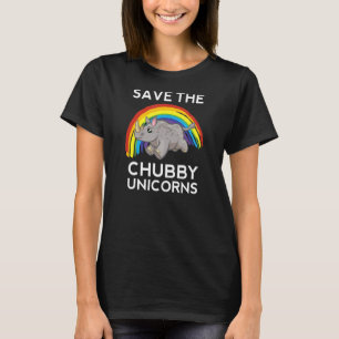 Save the Chubby Unicorns Retro Rhino Animal Pet Rh T-Shirt