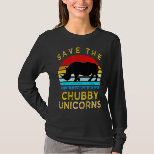 Save The Chubby Unicorns Retro Style Rhino 2 T-Shirt