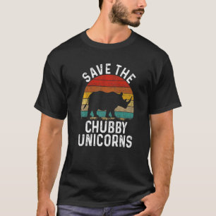 Save The Chubby Unicorns Retro Style Rhino T-Shirt