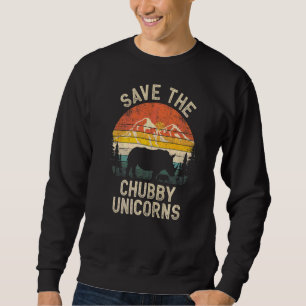 Save The Chubby Unicorns Retro Vintage Rhino Anima Sweatshirt