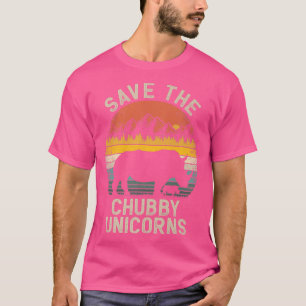 Save The Chubby Unicorns Retro Vintage Rhino Anima T-Shirt