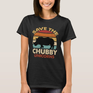 Save The Chubby Unicorns  Retro Vintage Rhino T-Shirt