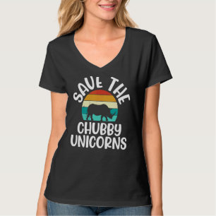 Save The Chubby Unicorns Retro Vintage Rhino Unic T-Shirt
