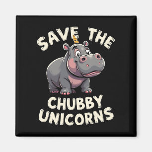 Save The Chubby Unicorns Rhino Animal Rights Magnet