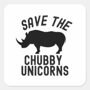 Save The Chubby Unicorns Square Sticker