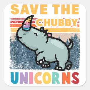 Save The Chubby Unicorns Square Sticker