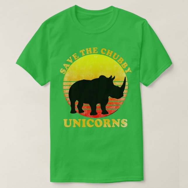 Save The Chubby Unicorns Tee Weathered Distressed (Design Front)