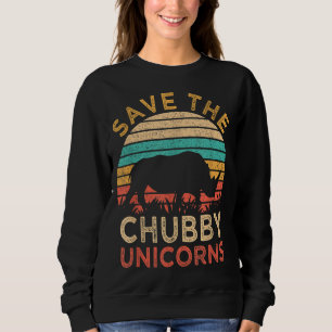 Save The Chubby Unicorns Vintage Funny Rhino Anima Sweatshirt