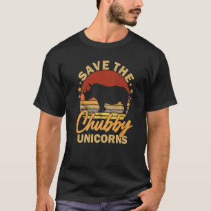 Save the Chubby Unicorns Vintage Funny Rhino Anima T-Shirt