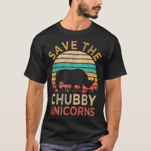 Save The Chubby Unicorns Vintage Funny Rhino Anima T-Shirt