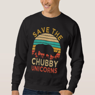 Save The Chubby Unicorns Vintage Rhino Animal Ri Sweatshirt