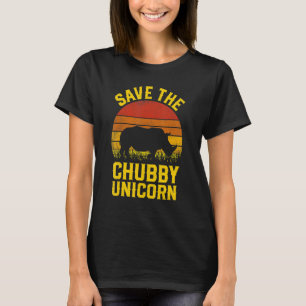 Save The Chubby Unicorns Vintage   Rhino Animal Ri T-Shirt