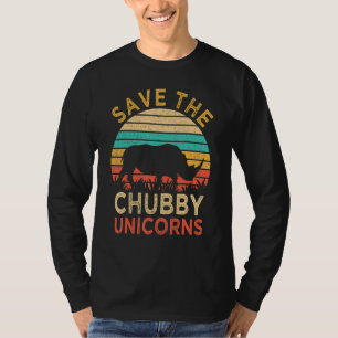 Save The Chubby Unicorns Vintage Rhino Animal Ri T-Shirt