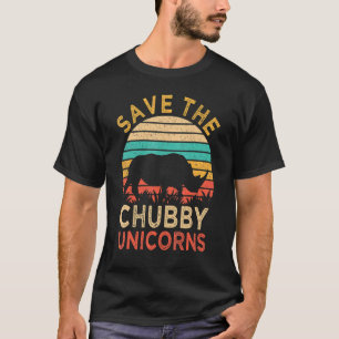 Save The Chubby Unicorns Vintage   Rhino Animal Ri T-Shirt