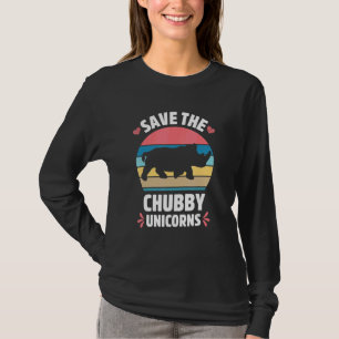 Save The Chubby Unicorns Vintage Rhino Animal Rig T-Shirt
