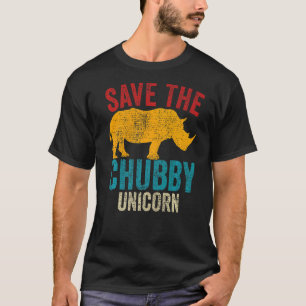 Save The Chubby Unicorns Vintage Rhino Animal Rig T-Shirt