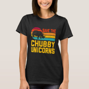 Save The Chubby Unicorns Vintage Rhino Animal Rig T-Shirt