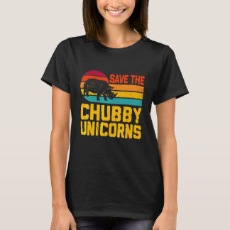Save The Chubby Unicorns Vintage Rhino Animal Rig T-Shirt