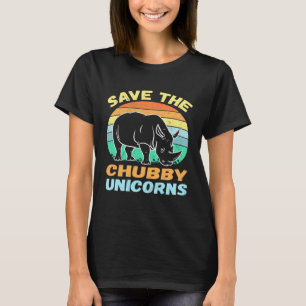 Save The Chubby Unicorns Vintage Rhino Animal Rig T-Shirt