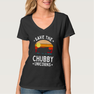 Save The Chubby Unicorns Vintage Rhino Animal Rig T-Shirt