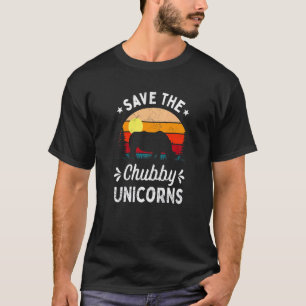 Save The Chubby Unicorns Vintage Rhino Animal Rig T-Shirt