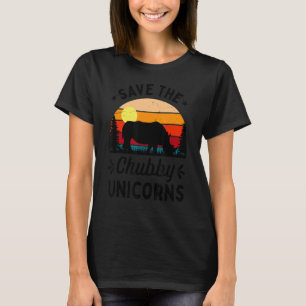Save The Chubby Unicorns Vintage  Rhino Animal Rig T-Shirt