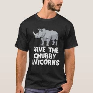Save The Chubby Unicorns Vintage Rhino Animal Righ T-Shirt