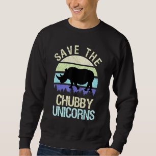 Save The Chubby Unicorns Vintage Rhino Sweatshirt