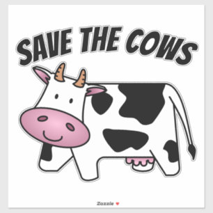 SAVE THE COWS COW CAR DECAL STICKER