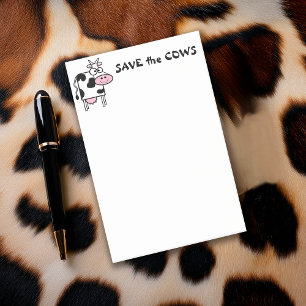 Save the Cows Cute Animal Rights Post-it Notes