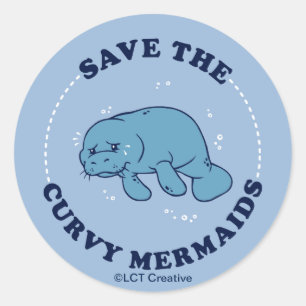 Save The Curvy Mermaids Classic Round Sticker