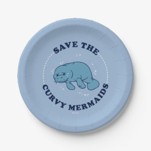 Save The Curvy Mermaids Paper Plate