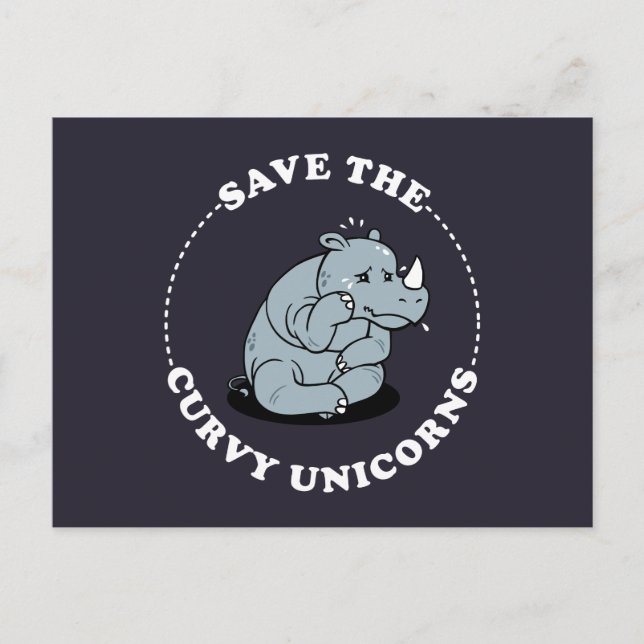 Save The Curvy Unicorns Postcard (Front)