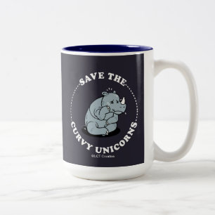 Save The Curvy Unicorns Two-Tone Coffee Mug