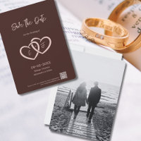 Save the Date 2 Hearts Intertwined with Initials